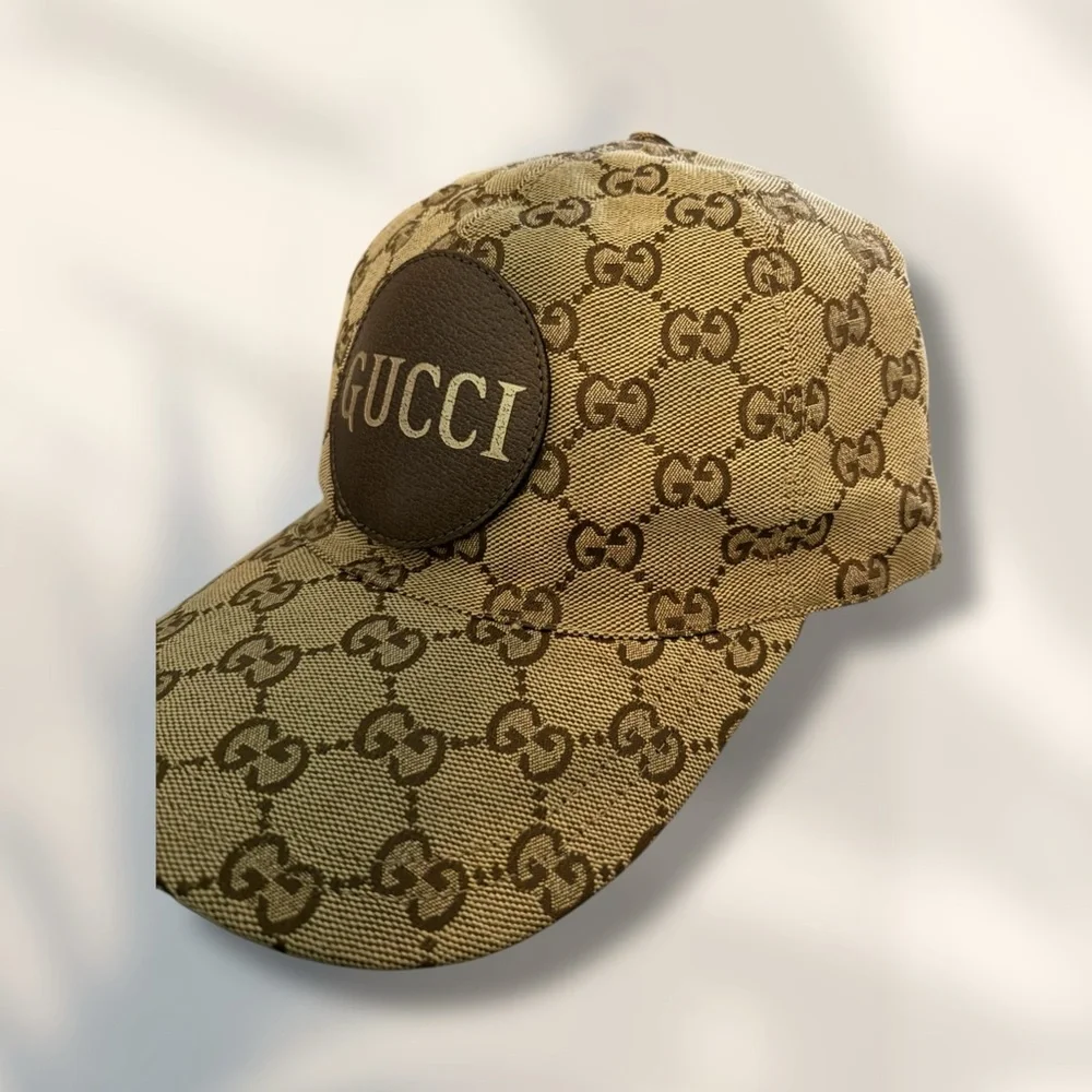 Gucci GG Monogram Canvas Baseball Cap w/ Leather Logo Patch - Picture 2 of 9